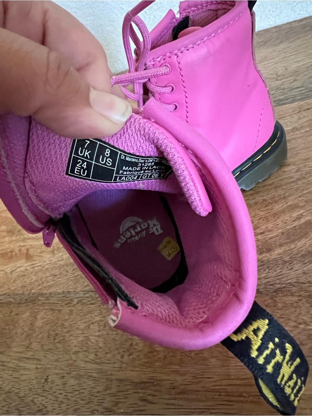 Dr.Martens 31285 Pink Lace Up Boots Size 8 - Picture 9 of 12